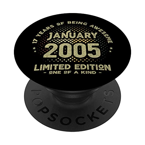 Regalo 17 años Cumpleaños Chico Chica - Enero 2005 PopSockets PopGrip Intercambiable