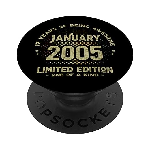 Regalo 17 años Cumpleaños Chico Chica - Enero 2005 PopSockets PopGrip Intercambiable