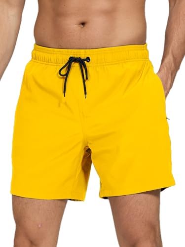 Arcweg Badehose für Herren mit Reißverschlusstasche Atmungsaktiv Wasserabweisend Badeshorts Männer Trainingsshorts Elastisch Verstellbar Mit Tunnelzug Meshfutter