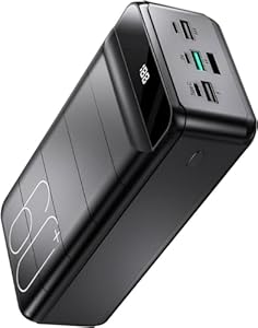 PDBEST 60000mAh Power Bank 22, 5W Powerbank PD USB-C Schnellladefunktion Externe Akku mit 4 Ausgänge und 3 Eingänge, kompatibel mit Smartphone, Tablets, Tablet usw Black