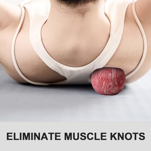 Lacrosse Ball Massage Ball for Myofascial & Trigger Point Release, Muscle Knots, Yoga Therapy – Improves Joint Mobility & Relieves Pain – Back, Neck, Plantar Fascia, Chest, HIPS – 2.5-Inch Red Rubber - Thumbnail 4
