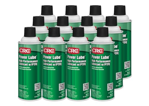CRC Power Lube Industrial High Performance Lubricant w/PTFE 03045 – [Pack of 12] 11 Wt Oz., High Performance Aerosol Lubricant