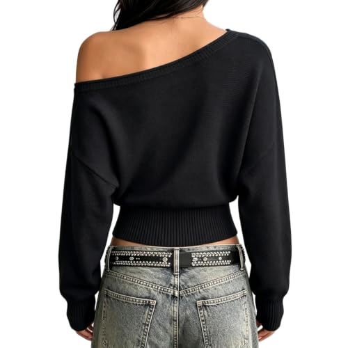 Cropped Sweaters for Women Off the Shoulder Top Lightweight Pullover - image 2