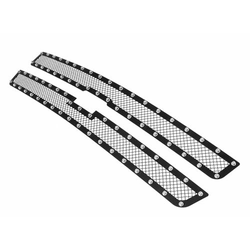 APS Compatible with Chevy Silverado 1500 2500 3500 1999-2000 & Suburban Tahoe 00-06 Main Upper Stainless Steel Black Mesh Rivet Studs Front Grill Grille Insert CL5701H