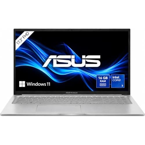 ASUS Laptop - 17,3 Zoll FHD Display - Intel Core 3 Prozessor 100U, 6 x 4.70 GHz - 16 GB DDR4 RAM - 512 GB SSD - Intel 4K Graphics - Windows 11 Pro - MS Office - #8663