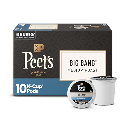 Peet's Coffee, Medium Roast Keurig K-Cup Pods, 100% Arabica Coffee - Big Bang 10 Count (1 Box of 10 Pods)