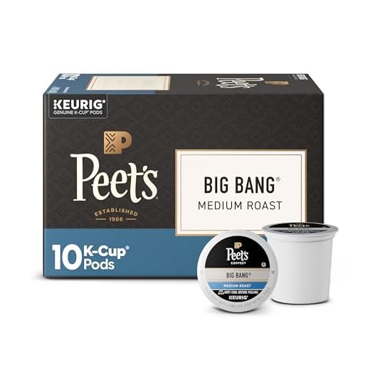 Peet's Coffee, Medium Roast Keurig K-Cup Pods, 100% Arabica Coffee - Big Bang 10 Count (1 Box of 10 Pods)