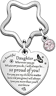 QMVMV Daughter Gifts Daughter Keyring from Mum Dad Christmas Birthday Graduation Gift for My Beautiful Daughter