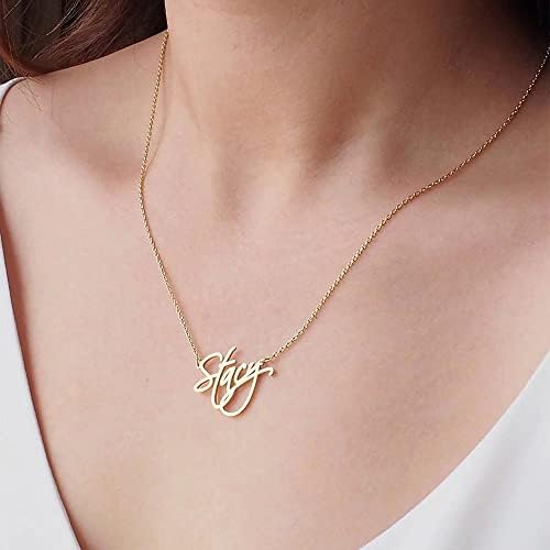 MONOZO Name Necklace Personalized, 14K 