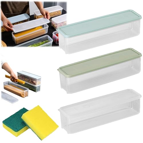 Cajas de almacenamiento y crujientes, recipientes de almacenamiento de alimentos con tapas, organizadores y almacenamiento de refrigerador, organización y almacenamiento de cocina, caja de