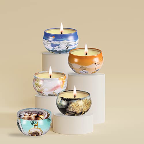 Jheng Scented Candles Gift Set Soy Wax Tin Candles, Natural Fragrance Candles For Stress Relief And Aromatherapy Candles - 16 X 2.5 Ounce #TOP3