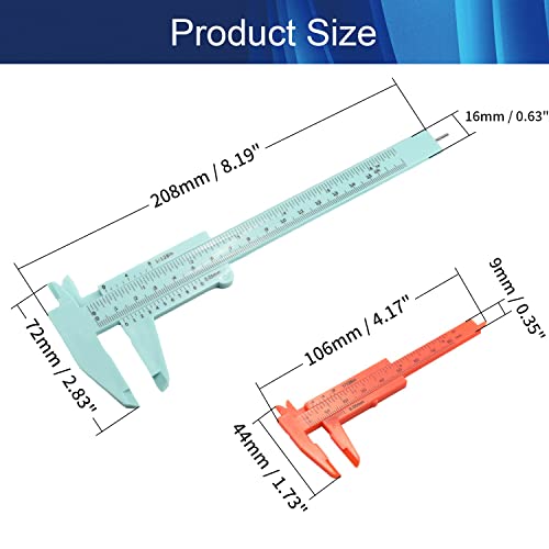 Calibrador Vernier Plástico Mini Doble Escala miniatura 2