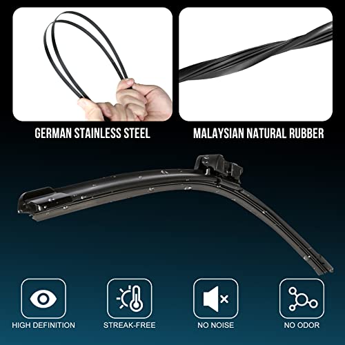 Wenyant 24"+ 21" Compatible With Gmc Acadia Chevy Malibu Traverse Saturn Aura Outlook Vw Tiguan Range Rover Evoque Front Windshield Wiper Bladewith My Car Original Equipment Automotive Replacement #TOP2