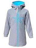 SEESTERN Kinder Kapuzen Fleecejacke Fleecemantel Fleece Sweatjacke 116-164/2106.gy Grau - Hellblau 146-152