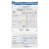 BankSupplies Ultima Blue Clear Cash Transmittal Bags | 13.5W x 19.25H | 500 Pack | Top-Bottom | Tamper Evident Tape | Write-on Panel | Heat, Cold & Moisture Detection | Deposit Plastic Bags