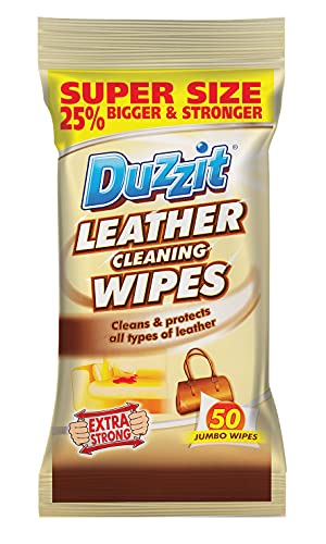 Duzzit Leather Cleaning Wipes, Cream, Fresh, 50 Count