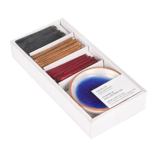 Incense Gift Set With Holder, Fragrance Oil-Incense Stick, Black Cherry, Nag Champa And Patchouli Leaves #TOP29