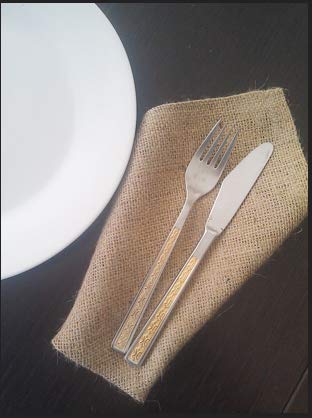 Srvm Pack Of 10 Wedding 12" X 12" Square Natural Jute/Burlap Napkin Or Handkerchief Dinner Napkins For Wedding Banquet, Home Parties Decoration - Natiral Jute Napkin (10, 12" X 12" In) #TOP3