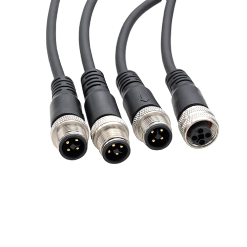 Cable divisor M12 de alimentación codificado en T 1 hembra a 3 macho HangTon para control Turck