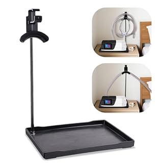 Hecatelly Adjustable CPAP Hose Holder with Protective Mat, USA-Engineered CPAP Tube Management & Headgear Organizer, No-Damage Bedside CPAP Holder for Hose and Mask, Universal Fit for CPAP Machines