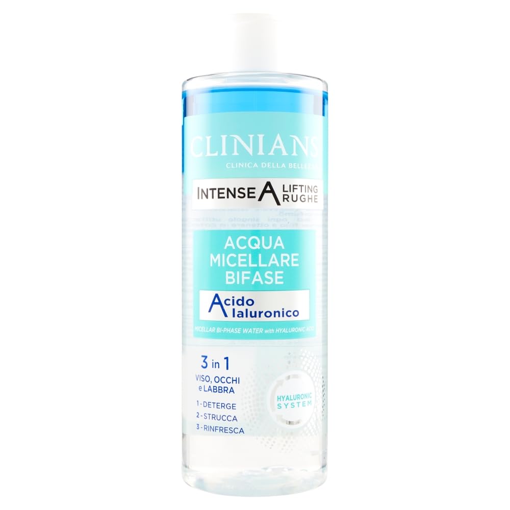 CLINIANS Intense A Lifting Mizellenwasser – Mit Hyaluron, Dermatologisch Getestet, 400 Ml