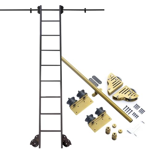 Kit de rieles de acero para escaleras de biblioteca con ruedas de rodillo suave