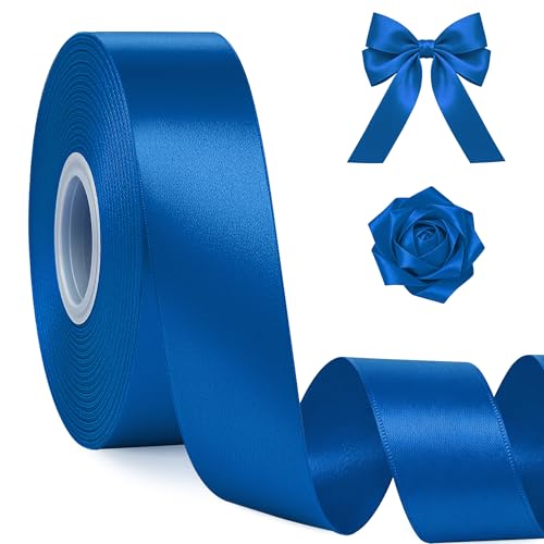 1In 30Yards Royal Blue Satin Ribbon for Flower Bouquet Graduation Wedding