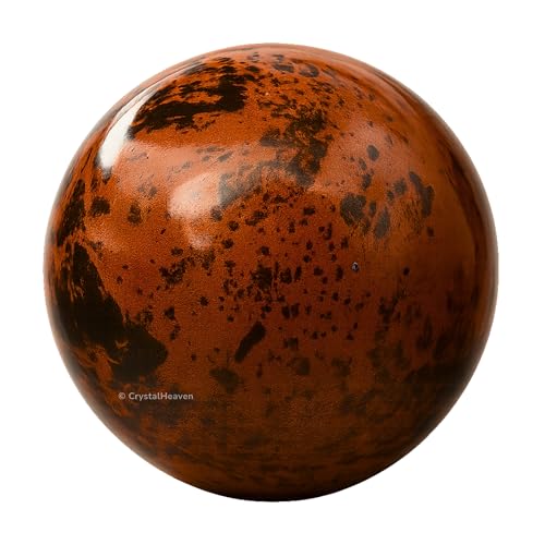 Image of Certified Mahogany Obsidian Crystal Ball for Meditation - Premium Crystal Vastu Items for Home and Feng Shui Items for Good Luck - Ideal for Pooja Supplies and Spiritual Practices (1.5 inch Inch)