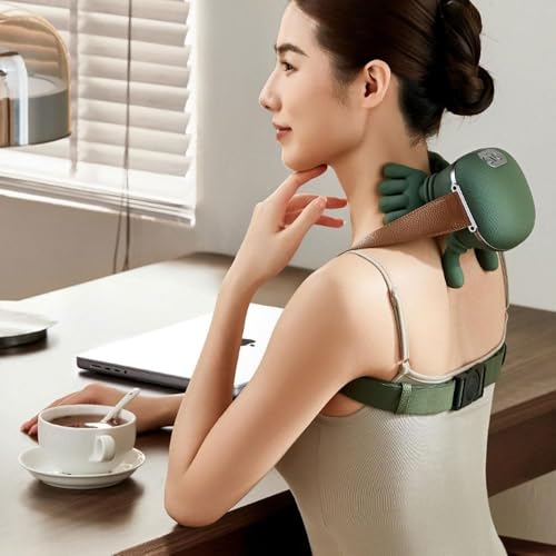 Image of Bionic Heated Massager, Wireless Portable Shiatsu Neck and Back Massager, Electric Deep Tissue 4D Kneading Massage, Simulated Human Hand Design for Pain Relief and Muscle Relax