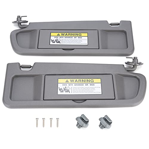 Left Driver & Right Passenger Side Sun Visor Compatible with Honda Civic 2006 2007 2008 2009 2010 2011 Replaces # 83280-SNA-A01ZA, 83230-SNA-A01ZA (Atlas Gray)