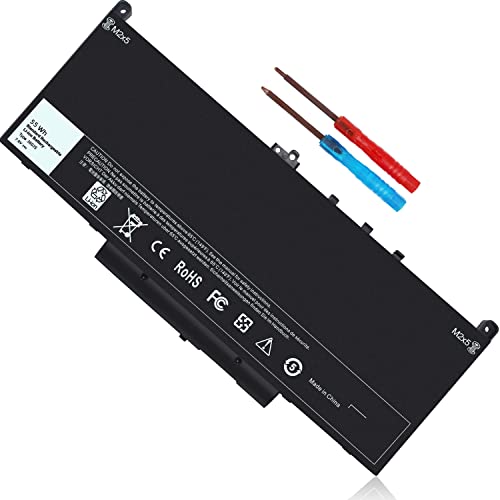 7470 7270 J60J5 Laptop Battery for Dell Latitude E7270 P26S001 E7470 P61G001 Series Notebook 01W2Y2 1W2Y2 MC34Y 242WD PDNM2 R1V85 GG4FM 0GG4FM WYWJ2 R97YT NJJ2H 451-BBSX 451-BBSY 451-BBSU 7.6V 55WH