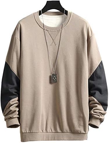 Amazon エレガンザー メンズ 切り替え プルパーカー カジュアル 長袖 おしゃれ トレーナー 丸首 ストリート アウトドア ゆったり カーキ Xxl トレーナー パーカー 通販