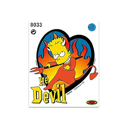 4R Quattroerre.it 8033 - Pegatinas Simpson Bart Devil, 14 x 16 cm | Ya disponible en tu tienda friki favorita! En mundofriki.es!