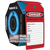Accuform Red Barricade Tag, Safety Tag, Hazard Warning, Danger Sign, 100 Tags by-The-Roll, OSHA Compliant, Tear & Water Resistant PF-Cardstock, 6.25' x 3', TAR741