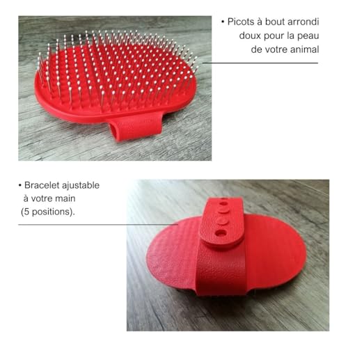 Brosse démêlante pour Animaux, Chien ou Chat à poils longs ou laineux. Idéale pour la queue et la crinière des Chevaux. Elimine noeuds, poils morts, poussières, insectes. Accessoire de Toilettage. – Image 3