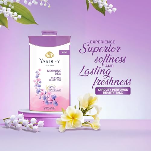 Image of Yardley London Morning Dew Perfumed Beauty Talc | For Fragrant Glow |100g