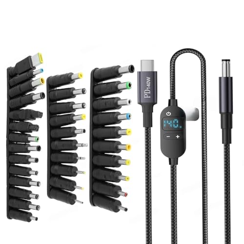 Olkfjndhe Type C - DC �d���u�[�X�g�P�[�u�� USB-C - 5V-28V �����\�d���[�d�R�[�h 34�� DC �v���O�W���b�N ���b�v�g�b�v�R�l�N�^