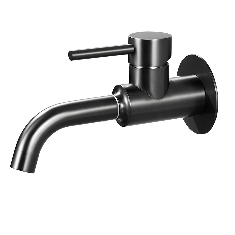 Mitigeur lavabo mural noir avec cartouche céramique durable pour salle de bain chic