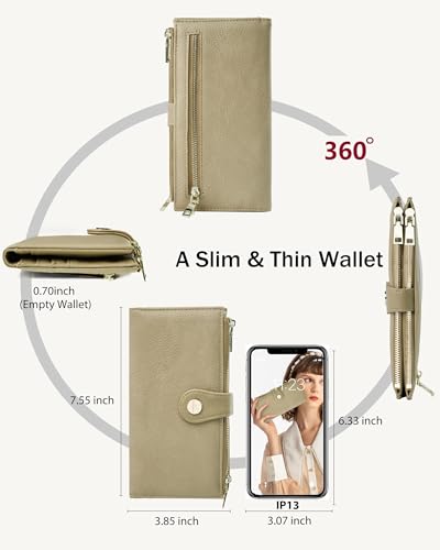 Image of Women's Slim Wallet,Thin RFID Card Holder with Zipper Pocket