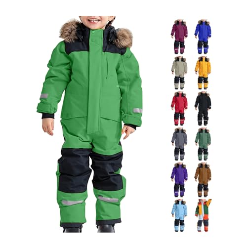 Snow Suit for Kids Girls Boys One Piece Snowsuit Waterproof Windproof Outdoor Overalls Winter Fashion Warm Clothing