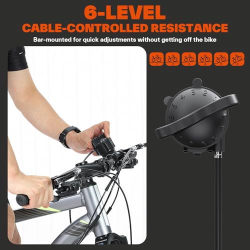 Image of Sportneer Bike Trainer - Magnetic Indoor Cycling Trainer Stand for 26-28 inch & 700C Wheels, 6 Resistance Levels Stationary Bike Stand with Quick Release Lever & Front Wheel Riser Block