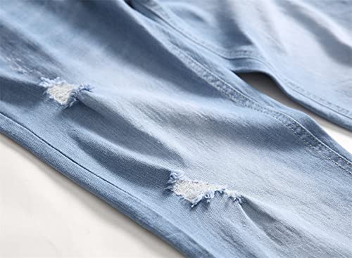 Jeans breaking hole oversize hommes coupe longue fourche slim-fit conique - 6