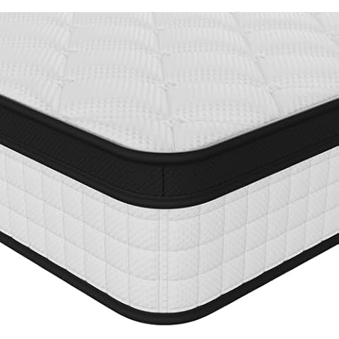 Yaheetech Single Mattress Memory Foam Mattress 11 Inch Pocket Sprung Mattress Cover