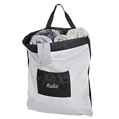 Personalization Universe Personalized Laundry Sorter Bag with Divider – Ideal for College, Camp, and Travel – Embroidered Laundry Bag with Name, Gift for Graduates