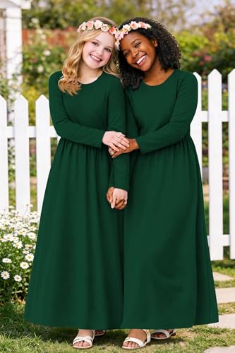 Image of Deerose Girls Maxi Dress Short Sleeve Casual Long Dresses with Pockets 5-14 Years
