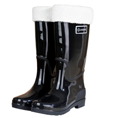 Botas Lluvia para Mujer Antideslizantes Ca?a Alta con Forro Polar Exteriores Invierno Senderismo Camping Uso Diario