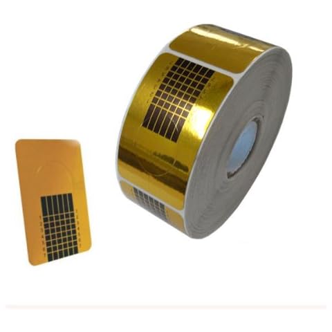 Agora-Tec® 500 Stück Nailart AT-Square-Gold Modellier Nagel Schablonen Cover