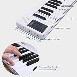 KEMNGO Piano Pliant 88 Touches avec Bluetooth, Clavier numérique for débutant avec Sac de Transport, pédale de Sustain… - Les Beatles, Paul McCartney, John Lennon, RIngo Starr, George Harrison KEMNGO Piano Pliant 88 Touches avec Bluetooth, Clavier numérique for débutant avec Sac de Transport, pédale de Sustain… – Image 2