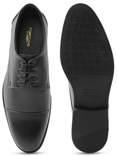 Image of Liberty Fortune HML-13E Men's Formal Oxford Shoes - Black, Brown - Synthetic Leather Lace-Up with Cushioned Footbed - Stylish Office Footwear - Comfortable and Lightweight