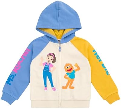 Ms. Rachel Baby Fleece Zip-Up Hoodie - Multi Herbie Pattern for Boys and Girls, 12 Months